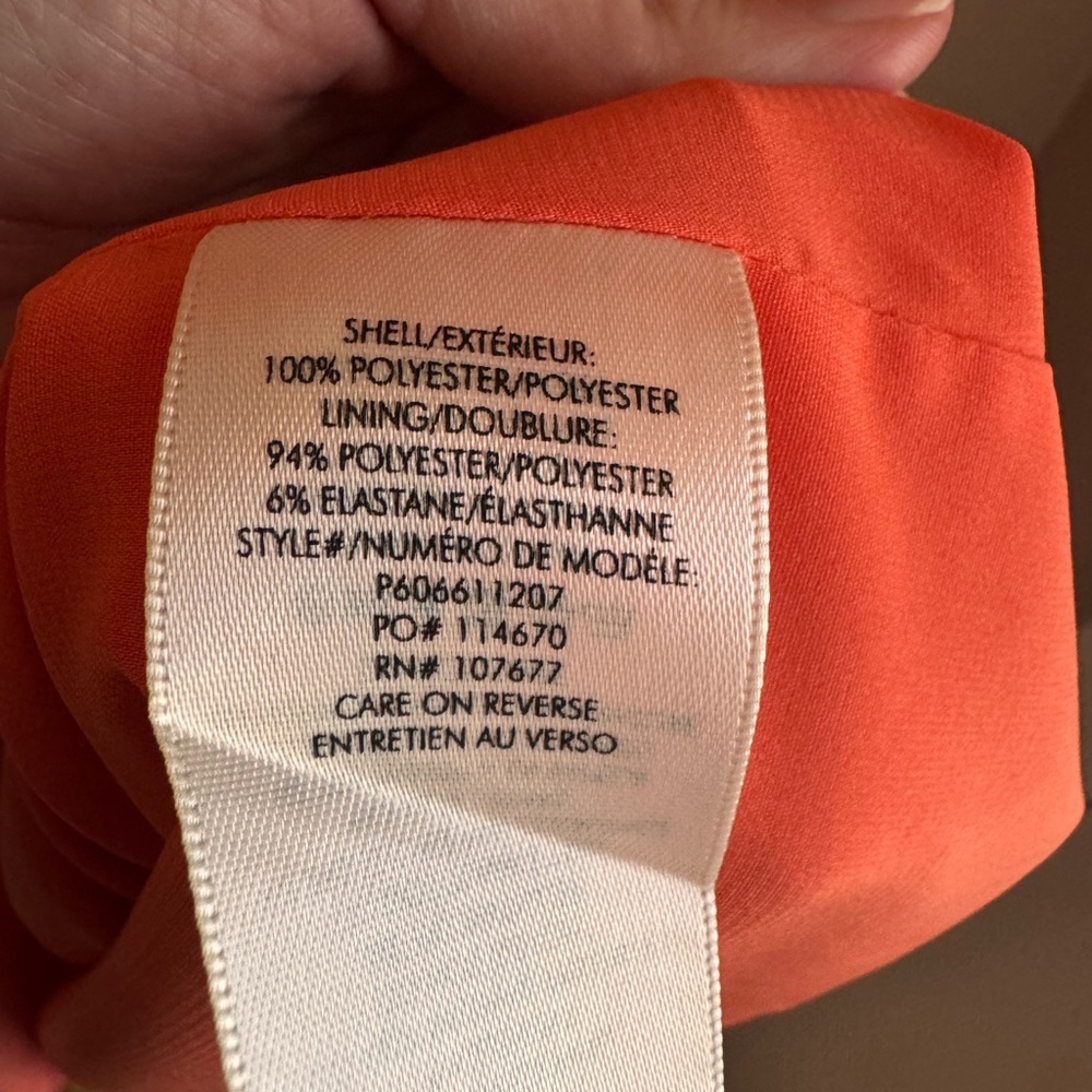 Alice + Olivia Orange V-Neck Shift Dress Size 8 Sleeveless A-Line Mini - Picture 6 of 7